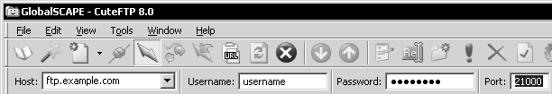 CuteFTP screen