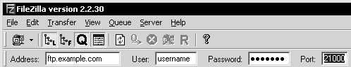 FileZilla screen